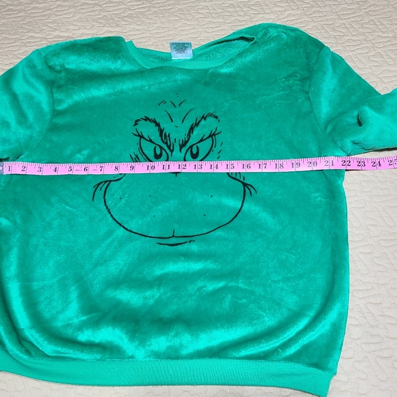 Disney Grinch fleece Pajama Christmas sweatshirt size L - Picture 5 of 6